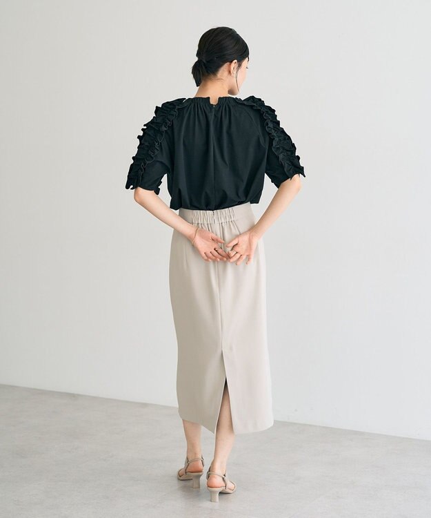 YECCA VECCA ポケットデザインナロースカート Light Beige