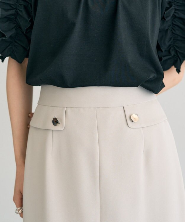 YECCA VECCA ポケットデザインナロースカート Light Beige