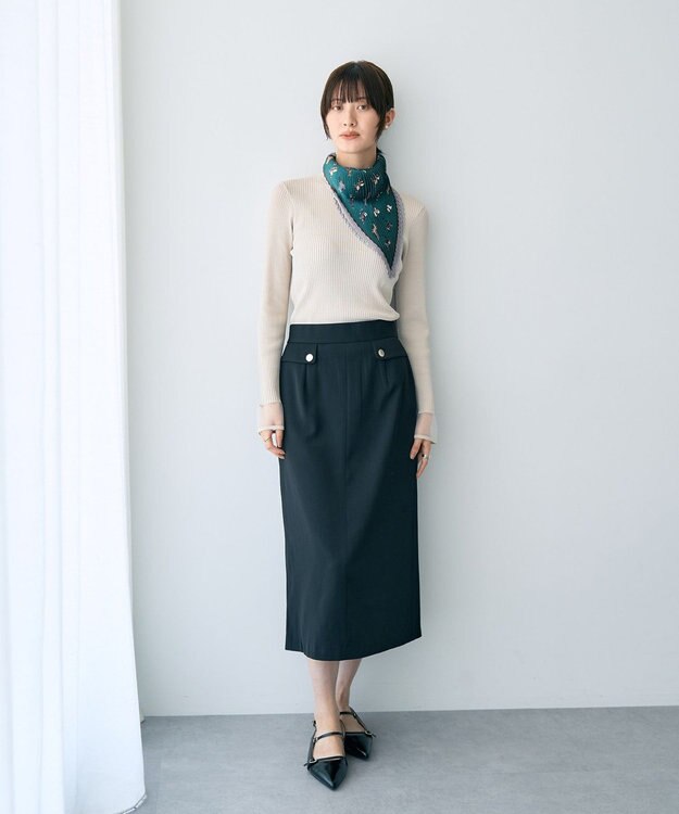 YECCA VECCA ポケットデザインナロースカート Black