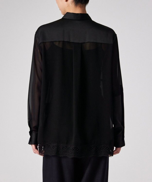 Paul Smith カラーブロック レース ブラウス ブラック