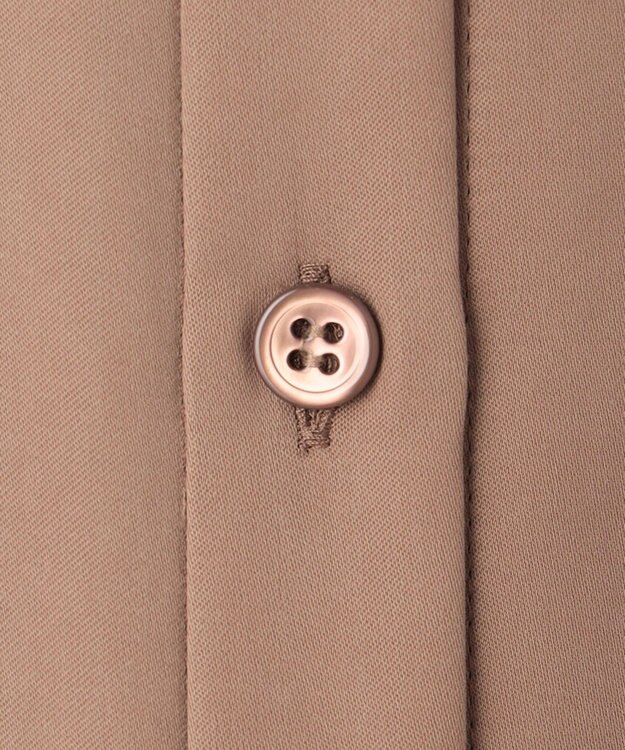 ICB 【洗える】 ルゼブフィブリルサテン シャツワンピース レディッシュブラウン系