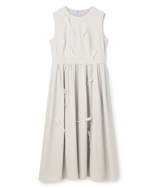 TOCCA 【洗える】TULIP FLUFF ドレス ライトグレー系