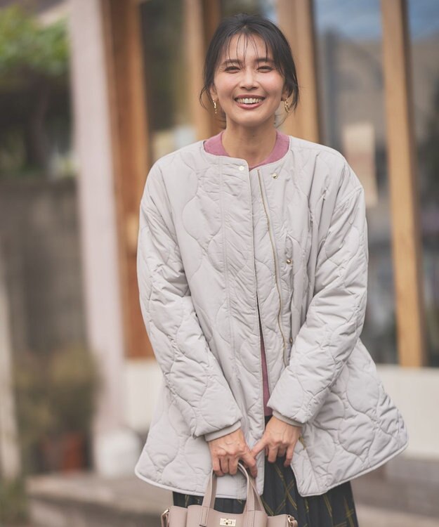 ANY 【蓄熱保温/撥水/洗濯機可能】撥水ウォームキルトブルゾン エクリュ