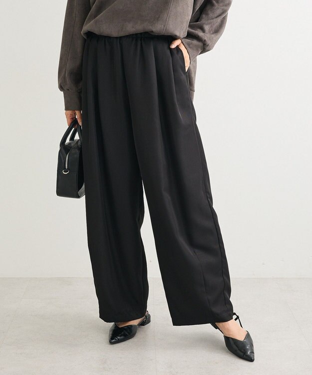 Green Parks ・ＥＬＥＮＣＡＲＥ　ＤＵＥ　ツイルタックコクーンパンツ Black