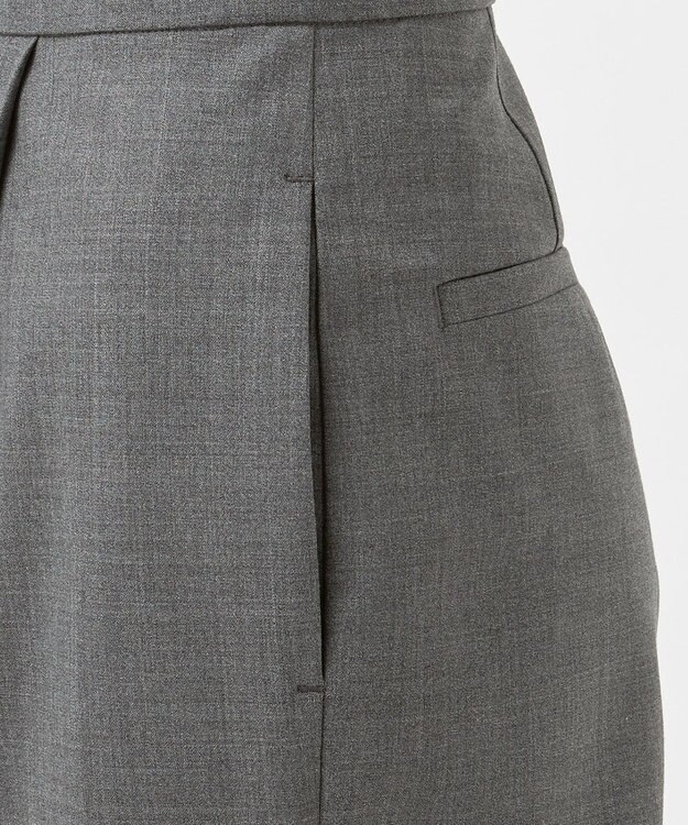 23区 【エステータ】ウールトロドライストレッチ タックテーパード パンツ グレー