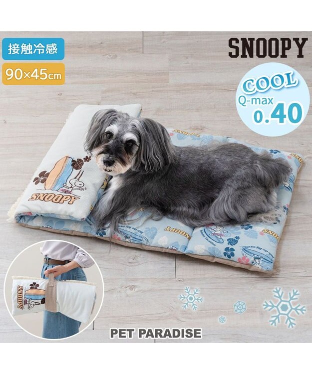 PET PARADISE スヌーピー クール ロールマット 《サーフ柄》 Ｍ ブルー系