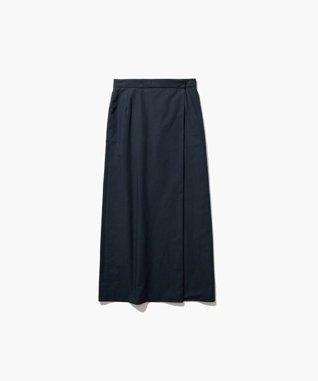 ATON COTTON BROAD | ラップスカート NAVY