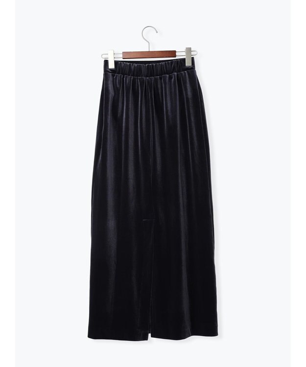 Te chichi ベロアナロースカート《2025Autumn catalog vol.2 item》 ネイビー