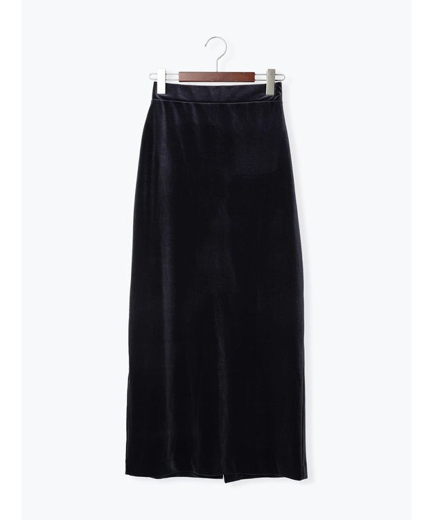 Te chichi ベロアナロースカート《2025Autumn catalog vol.2 item》 ネイビー