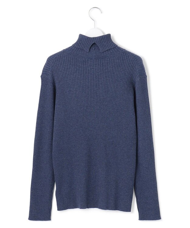 J.PRESS YORK STREET 【WOMEN】リブタートルニット ダルブルー系