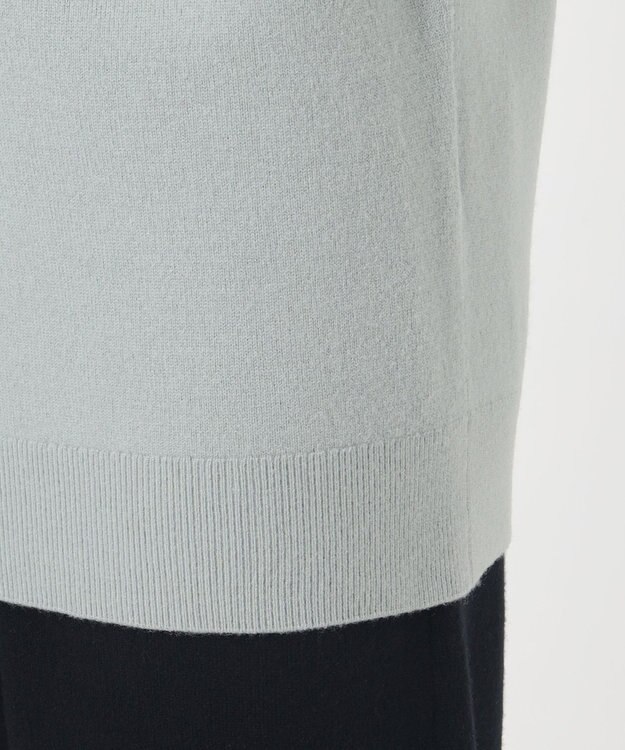 23区 L 【エステータ】エアリースパンウール アームウォーマーデザイン ハイネックニット ミントグリーン系