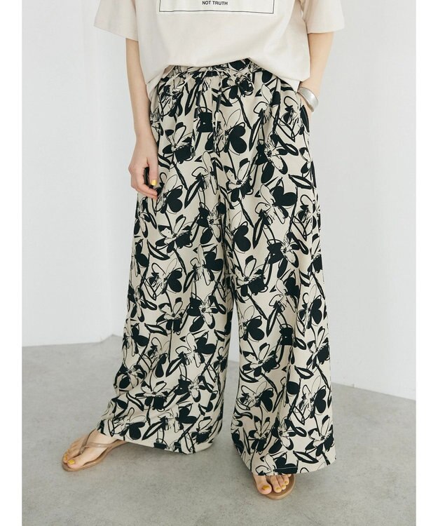 CRAFT STANDARD BOUTIQUE アートフラワーシャーリングパンツ Ivory