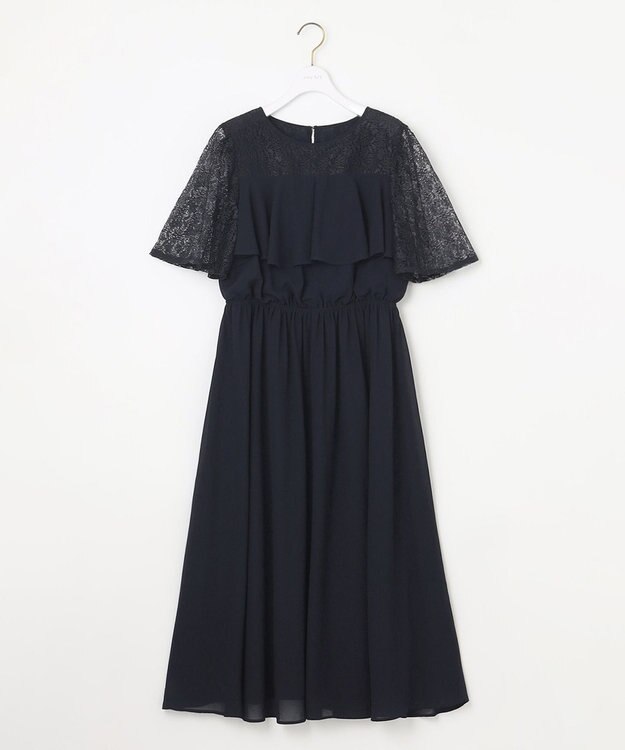 ANY SIS 【Lily Calin】ラッフルディテール ドレス ネイビー