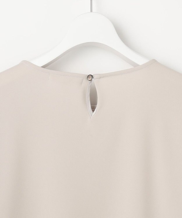 自由区 S プリーツコンビジャージ ブラウス グレージュ