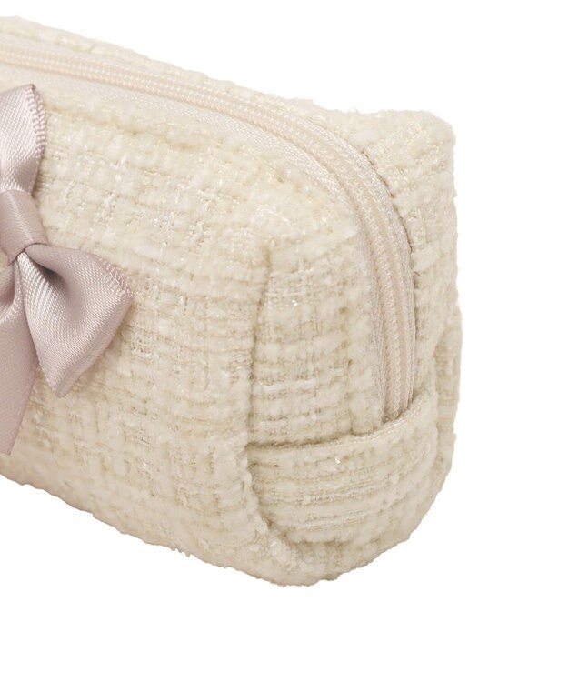 Maison de FLEUR ツイードリボンロングポーチ Ivory