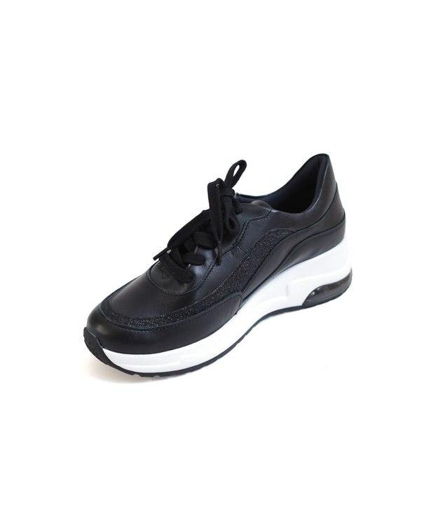 Pointer 日本製 本革厚底スニーカー ブラック