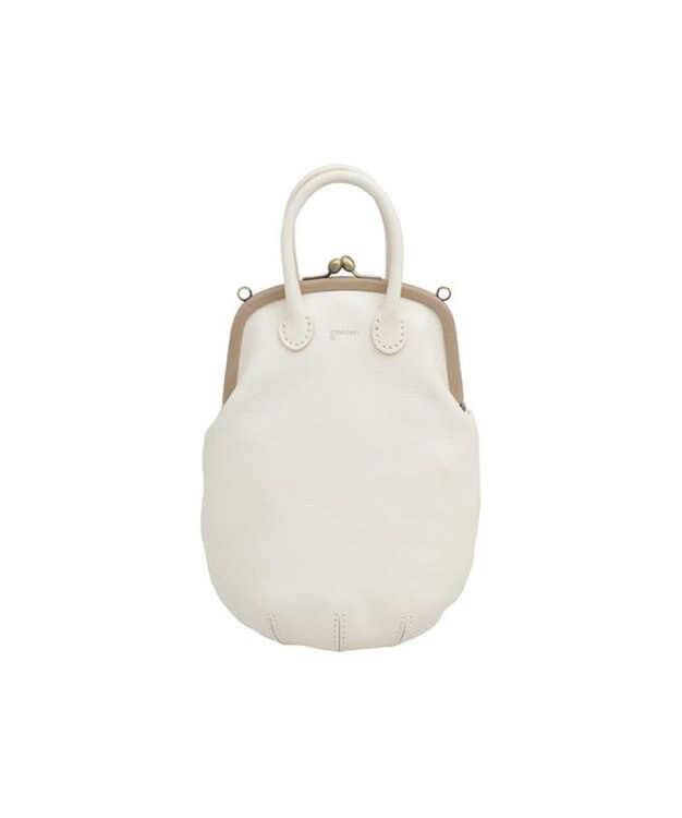 genten ミネルヴァキッコ 口金ショルダーバッグ アイボリー