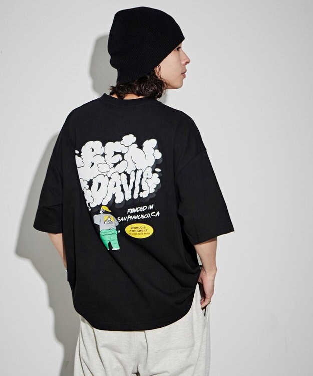 WEGO 【ユニセックス着用ITEM/綿100％/SMLサイズ】別注ベンデイビスプランプロゴT ブラック