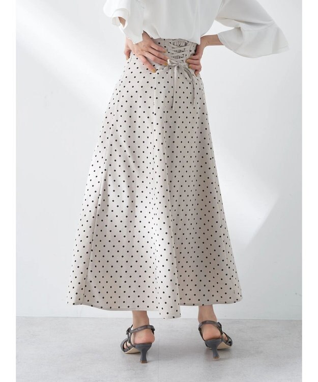 earth music&ecology バックレースアップスカート Dot