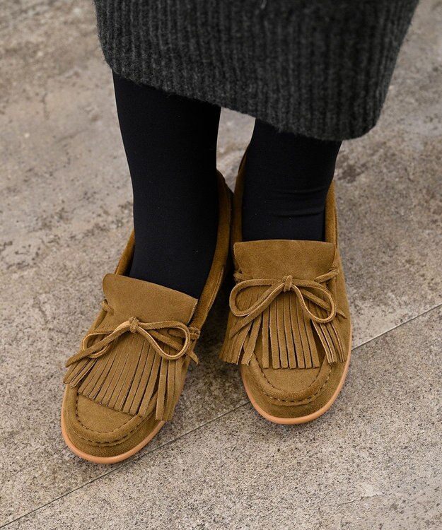 APOM フリンジモカシン15 キャメルスエード