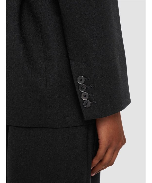 JOSEPH テーラリングクレープ　ノーカラージャケット Black