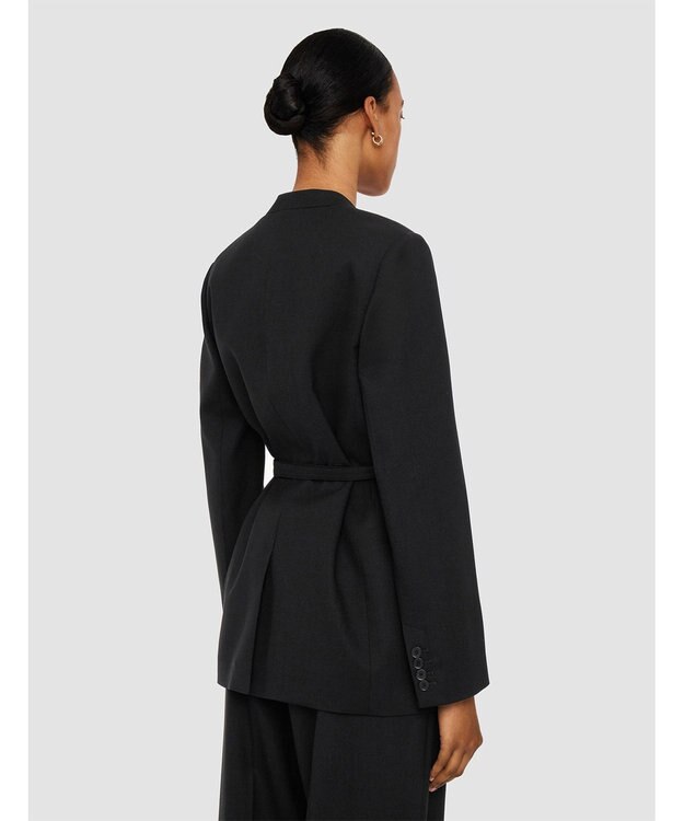 JOSEPH テーラリングクレープ　ノーカラージャケット Black