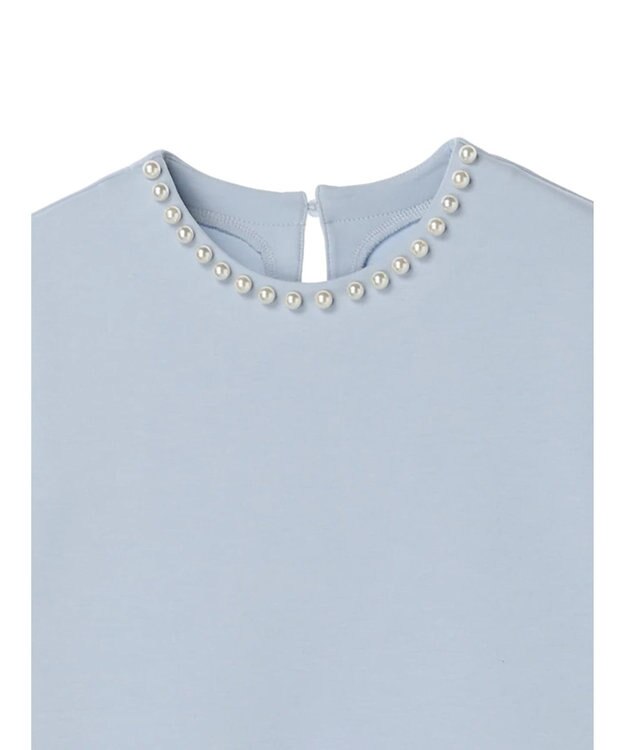 Green Parks パール付ポンチカットプルオーバー Sax