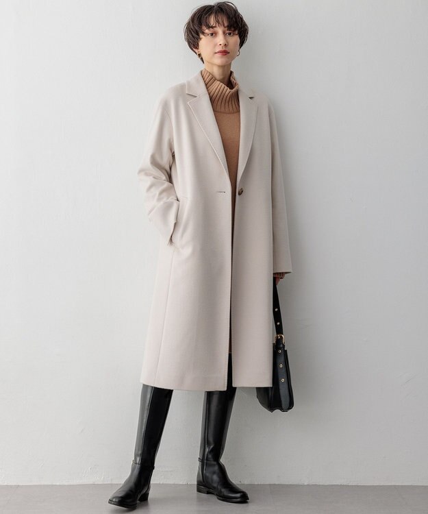 23区 S 【滝沢眞規子さん着用】ウールカシミヤビーバー チェスターコート ベージュ系