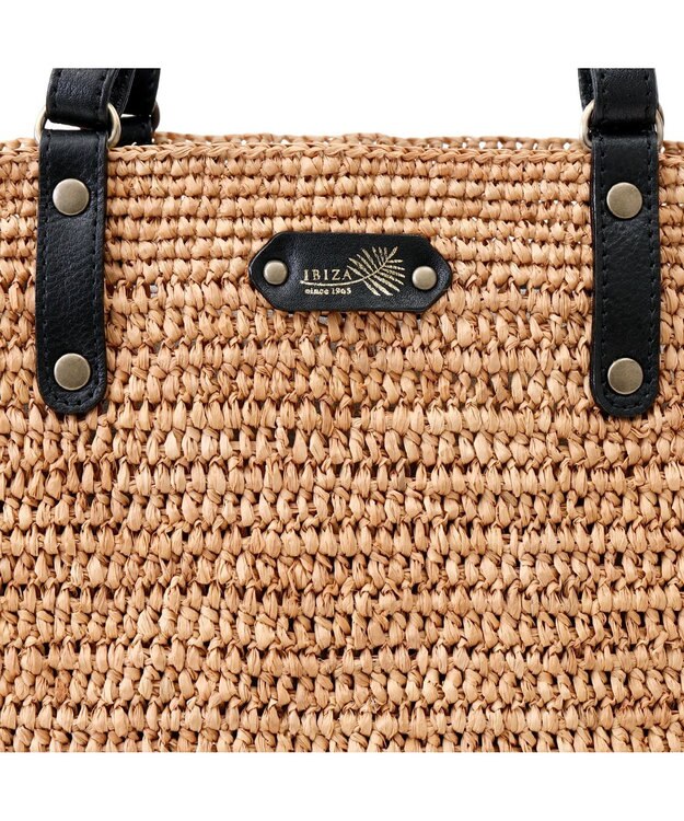 IBIZA ラフィア　セミショルダーバッグ 濃茶