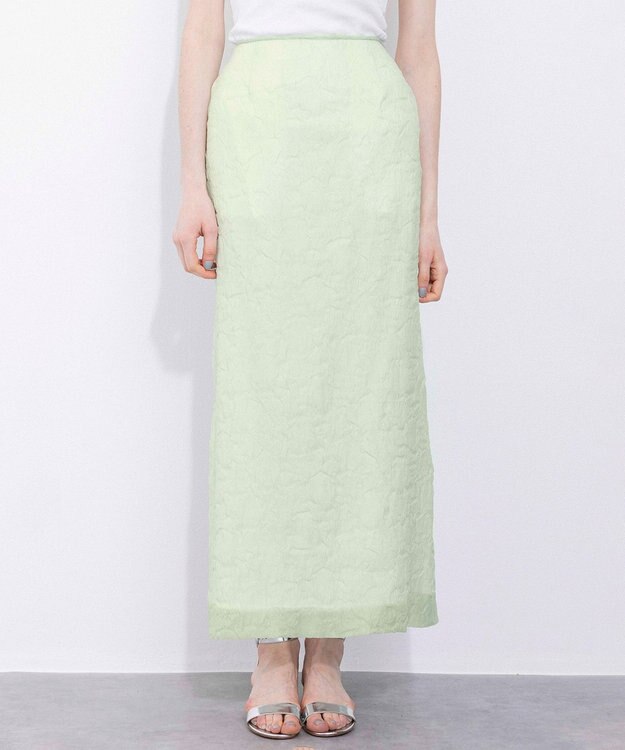 NAVE 【Nave・洗える/シアー素材】クラッシュオーガンジー スカート ライトグリーン系