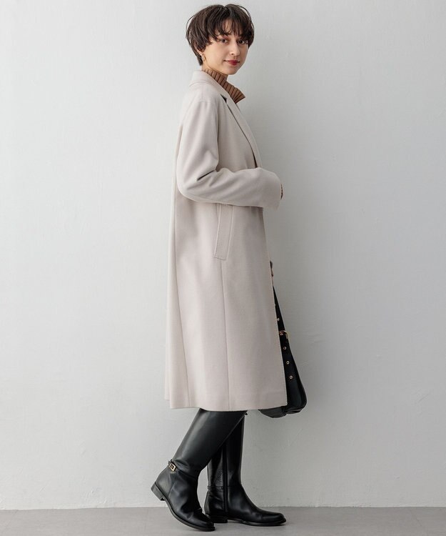 23区 【滝沢眞規子さん着用】ウールカシミヤビーバー チェスターコート ベージュ系