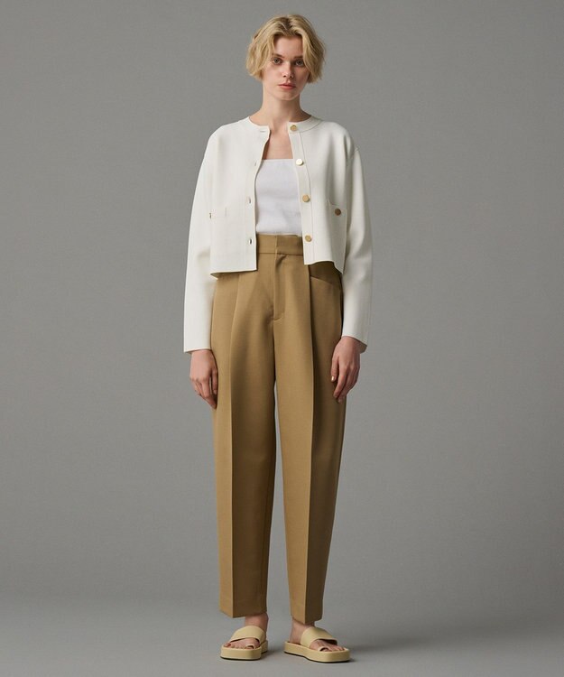 uncrave 【手洗い可】ヴィスコースナイロン ジャガード ニットジャケット（uncrave STANDARD） オフ