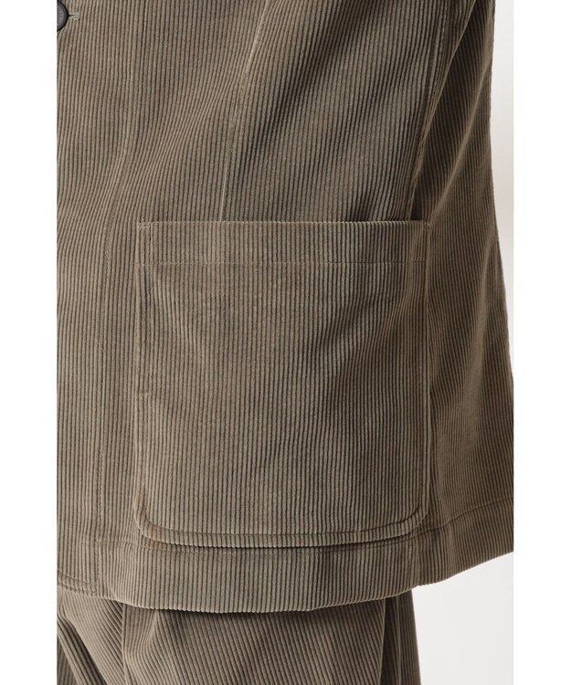 DAKS ソフトイタリアンコーデュロイカジュアルテーラードブレザー カーキ