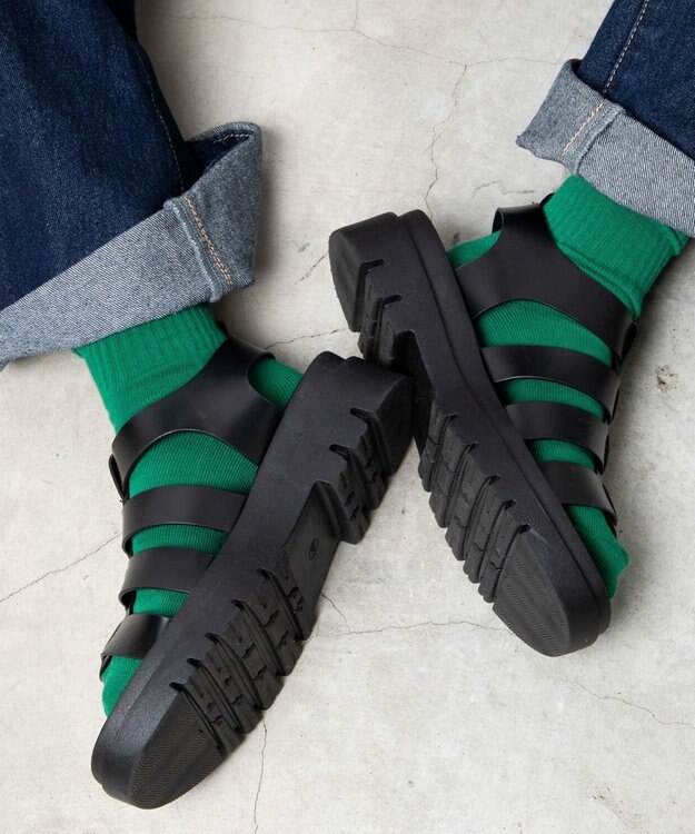 WEGO 底パイルカラーリブソックス ダークグリーン