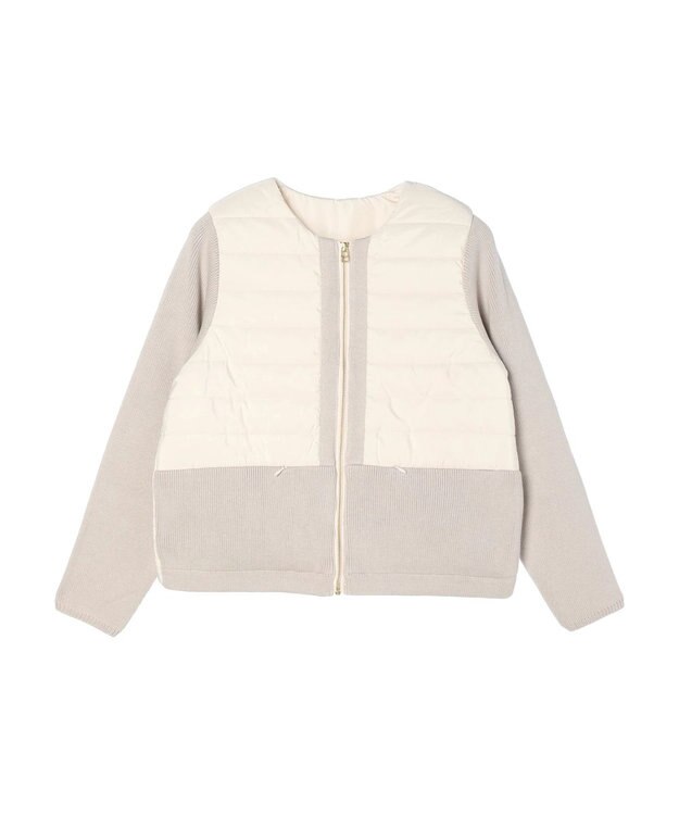 CRAFT STANDARD BOUTIQUE 中綿×ニット切替ジャケット Ivory