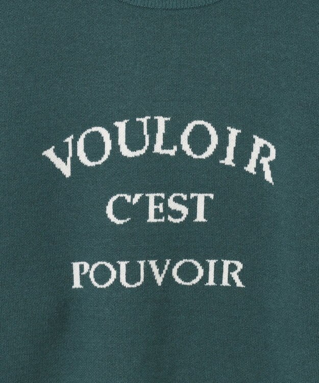 ANY しあわせタッチメッセージニット グリーン