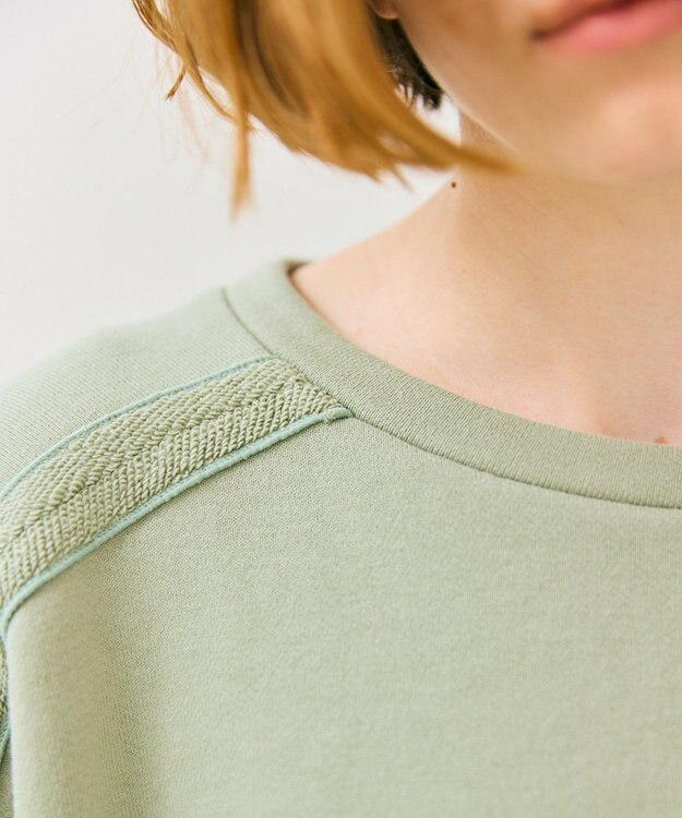 BEIGE， 【BEIGE,ecru/WEB限定・洗える】LOOP BACK / コットンスウェットクロップドトップス Leaf