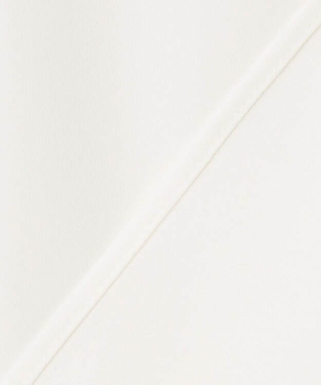 ICB 【WEB限定カラーあり・洗える】エステルダブルクロス 長袖ラッフルブラウス オフホワイト系