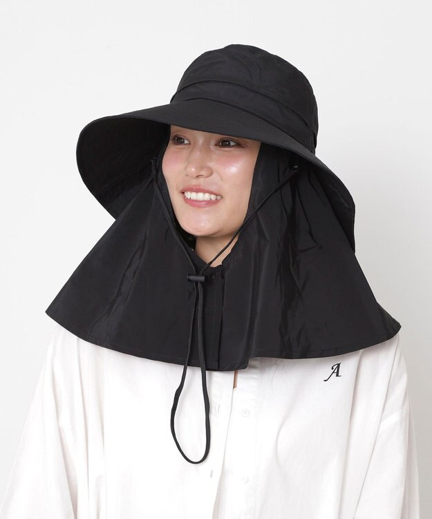 MOONBAT 【遮光100％/UVカット100％】フワクール (Fuwacool)  日差しを完全遮断サファリハット　遮光100　UV100 ブラック