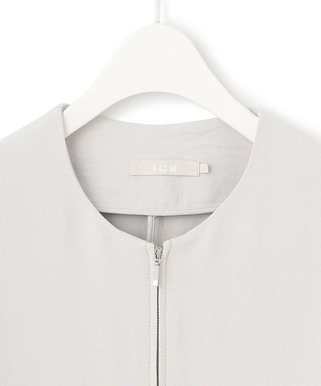 ICB L 【洗える】 ダブルクロスクレープ ブルゾン トープ系