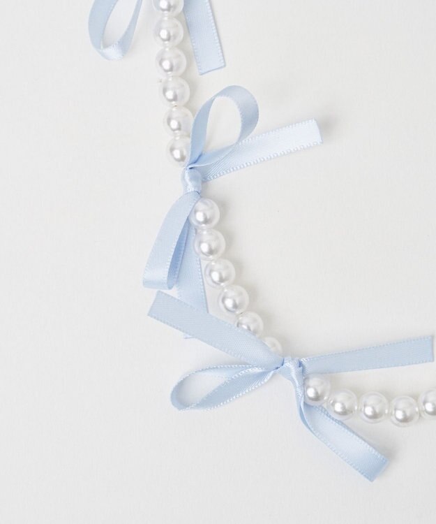 WEGO リボンパールハンドストラップ ブルー