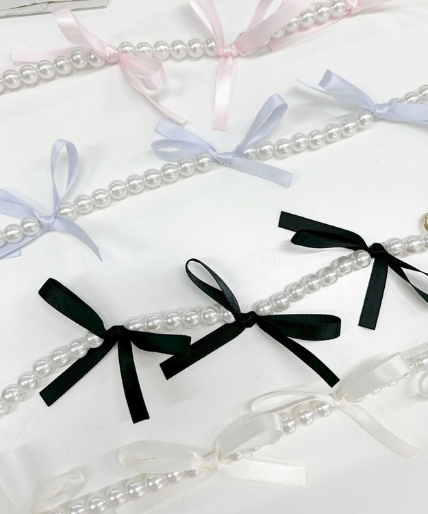 WEGO リボンパールハンドストラップ ブルー