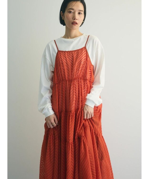 Green Parks armonia.ティアードシアーキャミワンピース Terracotta