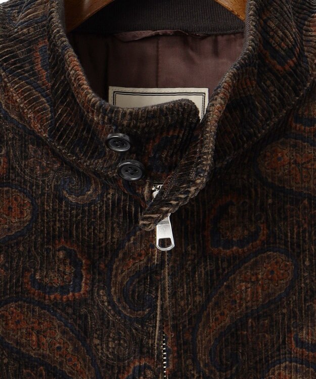 J.PRESS MEN ペイズリープリント コーデュロイ ゴルフジャケット ダークブラウン系