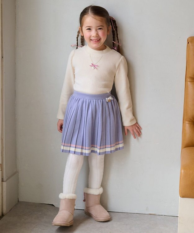 ANY KIDS ハイネック長袖カットソー エクリュ