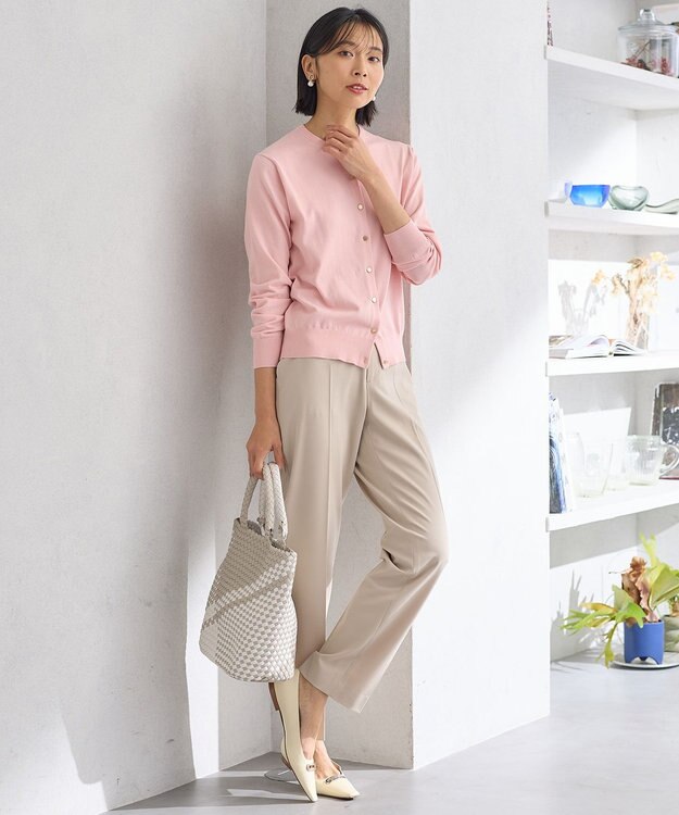 23区 【Oggi4月号掲載/洗える】プレミアムビオコットン カーディガン ピンク系