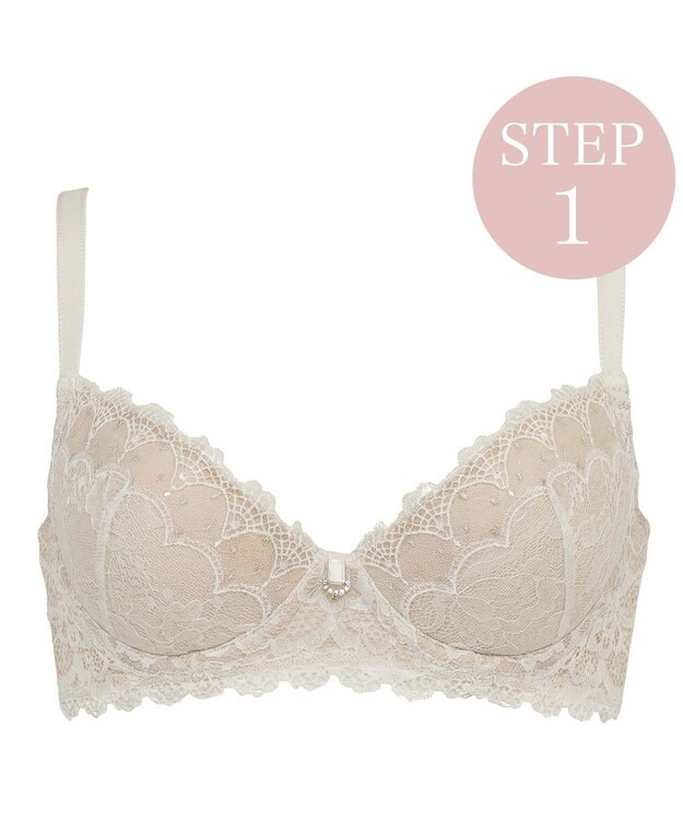 BRADELIS New York 【BRADELIS New York / 育乳補整ブラ・STEP1 集める】ウェンディステップ1ブラ26S1 補正下着 ブラジャー ホワイト