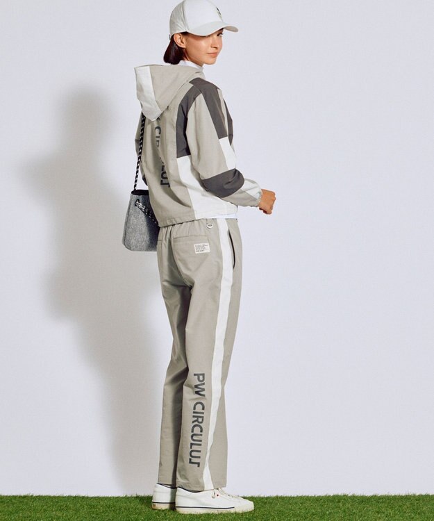 PW CIRCULUS 【WOMEN】サイドラインストレートワイドパンツ ゴルフウェア レディース グレー系