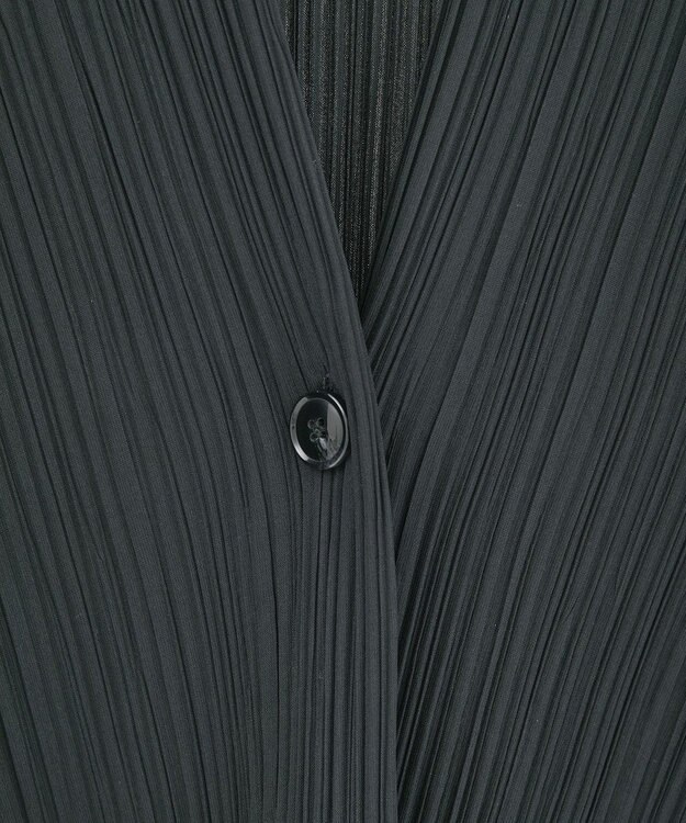 Green Parks ・ＥＬＥＮＣＡＲＥ　ＤＵＥ　プリーツノーカラージャケッ Black