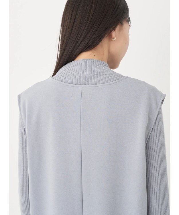 earth music&ecology ＳＥＴ２点Ｖネックジャンスカ＋ハイネックニット Gray